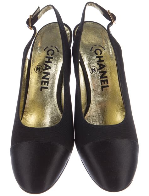 chanel black sling bag|Chanel cap toe slingback pumps.